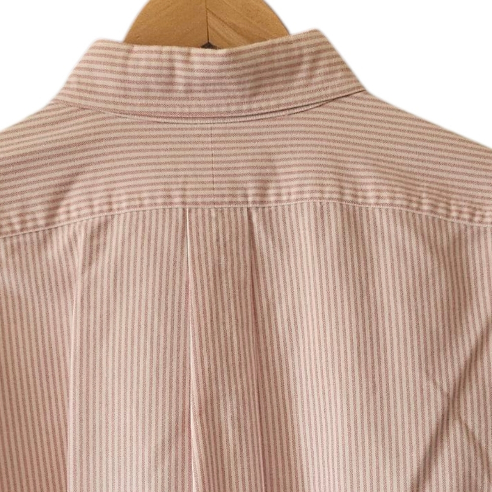 Ralph Lauren Mens Thick Pink Pinstripe Classic Fit Pony Logo Shirt 17.5 36/37 - Picture 7 of 7